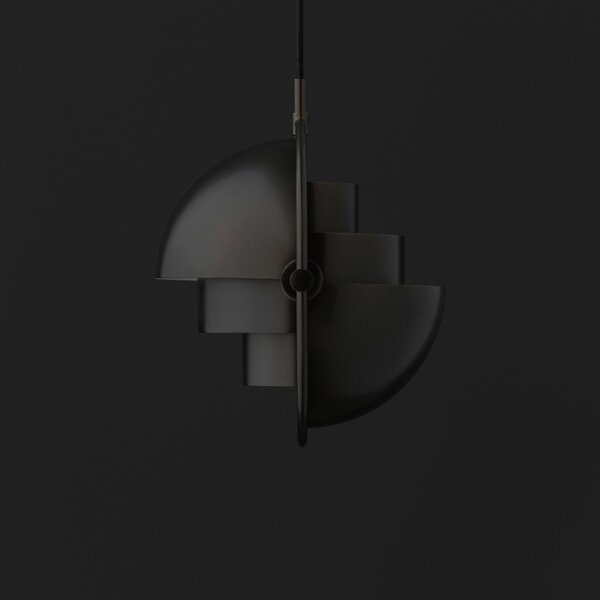 GUBI Suspensie Multi-Lite, Ø 36 cm, negru/negru, reglabil, Negru, Camera de zi / sufragerie, Metal, Design