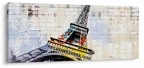 Tablou - Arta digitală a Turnului Eiffel (120x50 cm)
