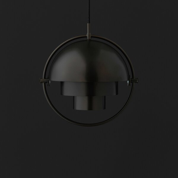 GUBI Suspensie Multi-Lite, Ø 36 cm, negru/negru, reglabil, Negru, Camera de zi / sufragerie, Metal, Design