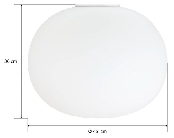 Plafoniere FLOS, GLO-BALL, reglabil, Alb, Camera de zi, Sticlă, Design