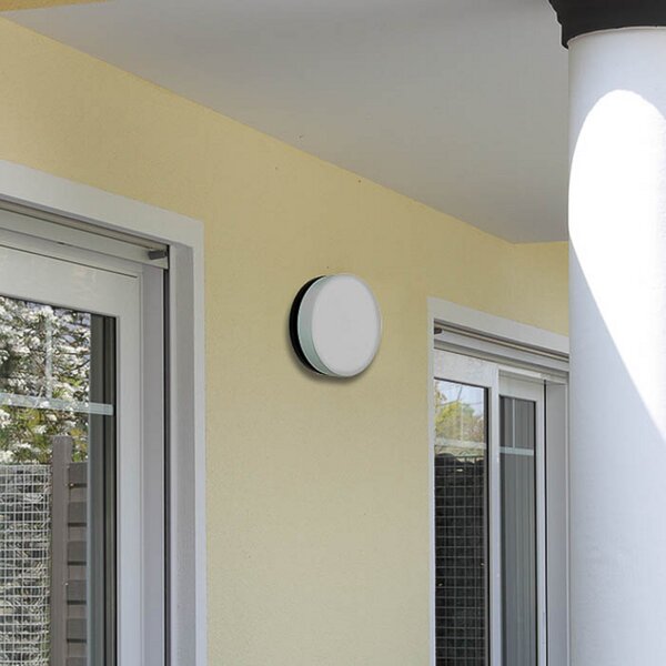 Albert Leuchten Aplică de perete LED 6307 antracit, IP65, Ø 19 cm, reglabil, Negru, Metal, Modern