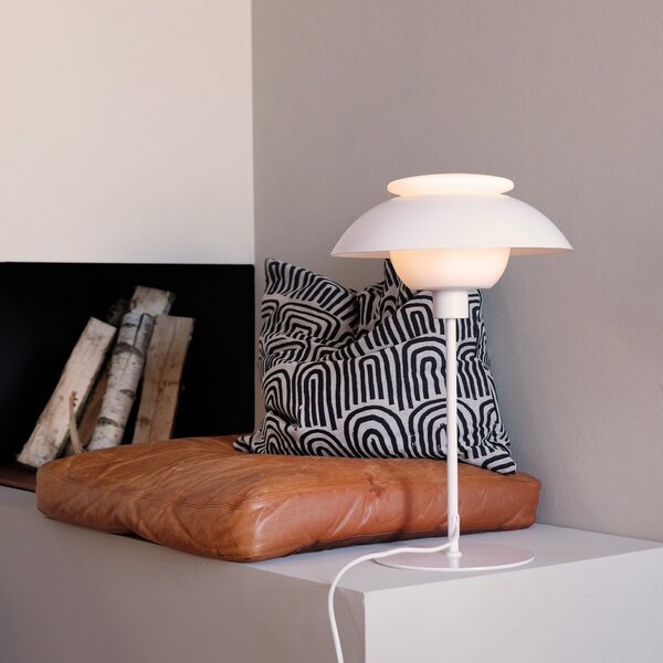 Lampă de masă Dyberg Larsen, Opus, Alb, Camera de zi, Metal, Design