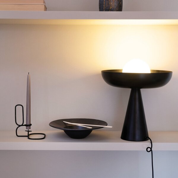 Lampă de masă Dyberg Larsen, Ava, Negru, Camera de zi, Metal, Design