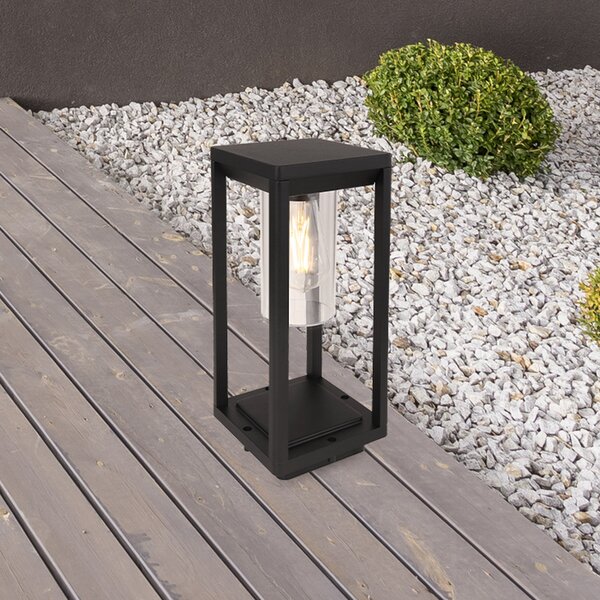 Globo Candela piedestal, 35 cm, fără senzor, Negru, Metal, Modern