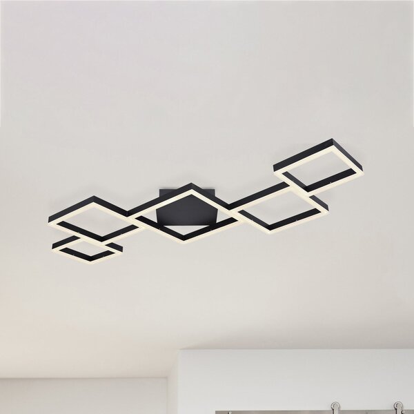 Globo Plafonieră LED Kurio, 5 becuri, negru, CTT, reglabil, Negru, Camera de zi / sufragerie, Metal