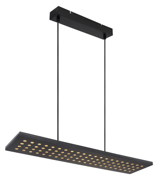 Globo Lampă pendul LED Dolores, negru mat/negru, reglabil, Negru, Camera de zi / sufragerie, Lemn, Modern