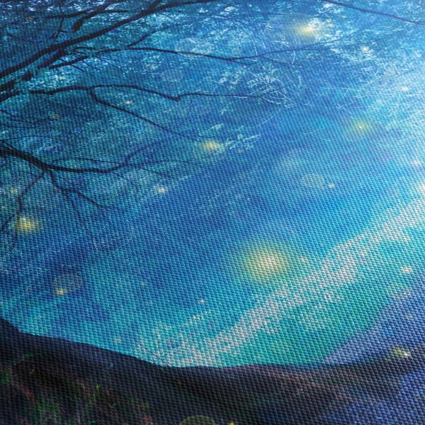 Tablou - Pădure mistică (cu ceas) (90x30 cm)