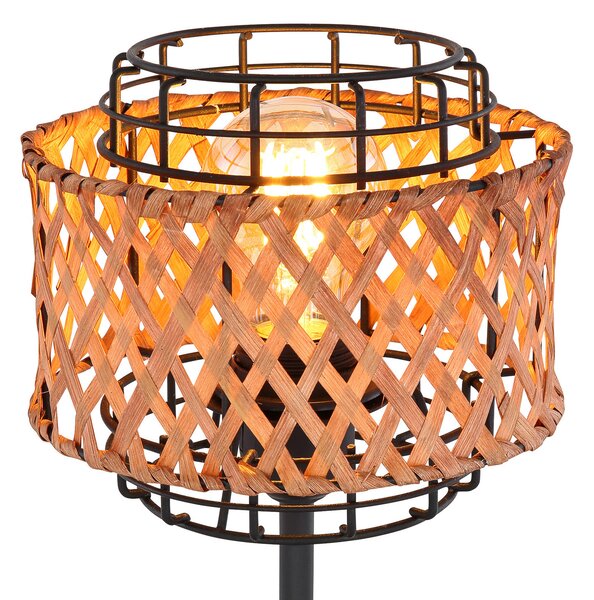 Globo Lampă de masă Gina, Negru, Camera de zi / sufragerie, Metal, Ecran de masă în poziție verticală