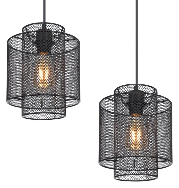 Globo Lampă pendul Augustin, 4 becuri, reglabil, Negru, Camera de zi / sufragerie, Metal, Modern