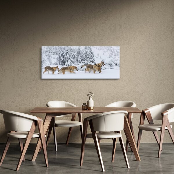Tablou - Lupi în munți (120x50 cm)