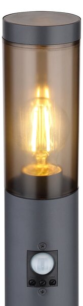 Globo Bornă luminoasă Boston cu detector de mișcare Înălțime 110 cm, Negru, Metal, Modern