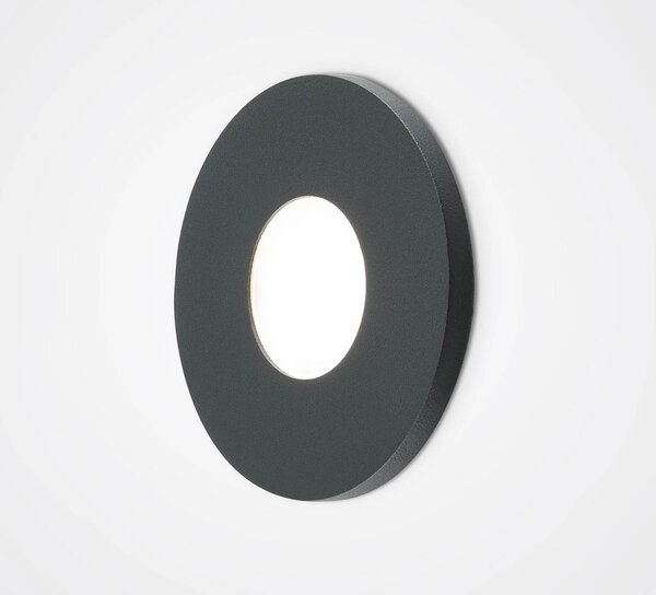 EVN LR230 aplică perete LED încas direct antracit, Negru, Hol, Metal, Modern, Corpuri de iluminat încastrate rotunde