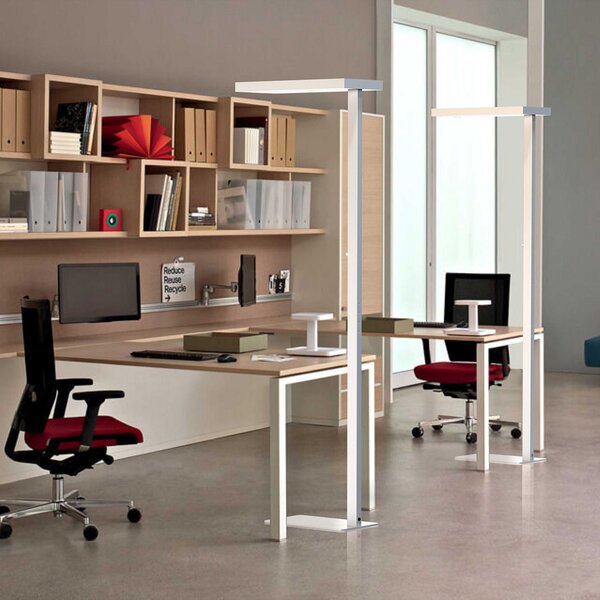 G & L Handels GmbH Lampadar LED Office up/down 4000K reglabilă, reglabil, Gri, Studiu / Birou, Metal, Proiector suspendat