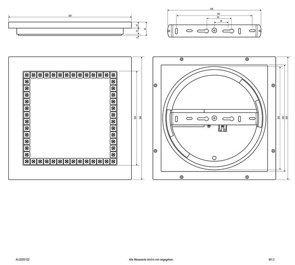 EVN ALQ LED panou alb 15W 30x30cm 3,000K, reglabil, Alb, Studiu / Birou, Plastic, Modern