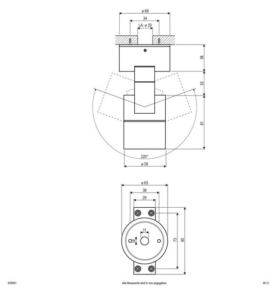 EVN 635001 spot aplicat tavan, IP54 rotund alb, reglabil, Alb, Studiu / Birou, Metal, Modern