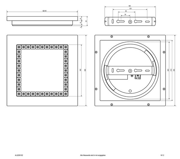 EVN ALQ LED panou alb 12W 25x25cm 3,000K, reglabil, Alb, Studiu / Birou, Plastic, Modern