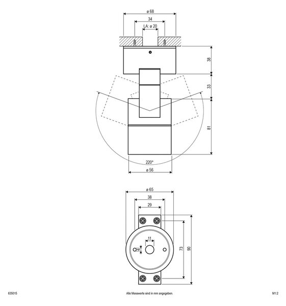EVN 635015 spot aplicat tavan IP54 rotund antracit, reglabil, Negru, Studiu / Birou, Metal, Modern