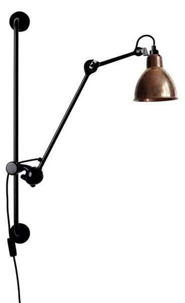 Lampă de perete Lampe Gras, 201 Round, Negru, Camera de zi, Metal, Design industrial