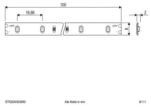 EVN STR2024 Bandă LED IP20 5m 24W 4,000K, reglabil, Plastic