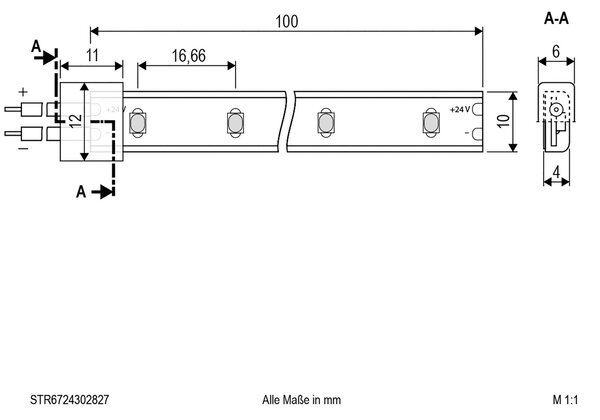 EVN STR6724 Bandă LED IP67 5m 24W 2,700K, reglabil, Plastic