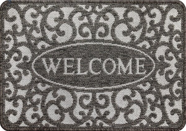 Covor Pentru Usa Intrare, Flex 19141 80, Antiderapant, Gri, 50 x 80 cm 50x80