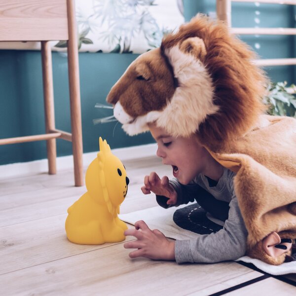 Lampă de masă Mr Maria, Lion, reglabil, Galben, Cameră pentru copii, Plastic
