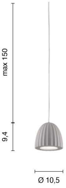 Ondaluce - Pendul cu cablu CONCRETE 1xGU10/7,5W/230V diam. 10,5 cm beton/gri