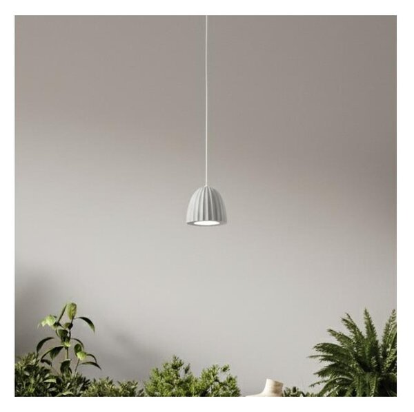 Ondaluce - Pendul cu cablu CONCRETE 1xGU10/7,5W/230V diam. 10,5 cm beton/gri