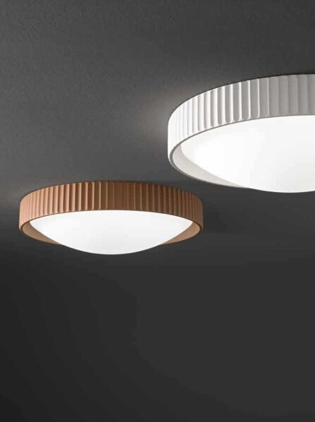 Ondaluce - Plafonieră LED CONCRETE, 20W, 230V, diam. 41 cm, beton/maro