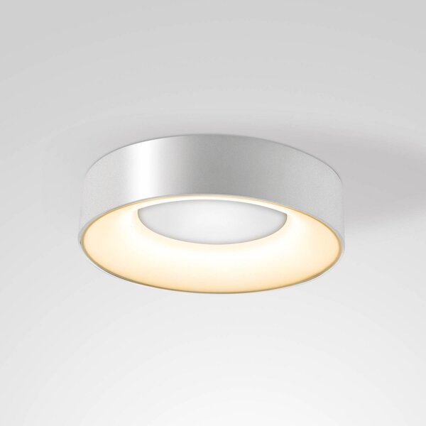 EVN Plafonieră cu LED Sauro, Ø 30 cm, argintiu, reglabil, Metalic, Hol, Plastic, Modern