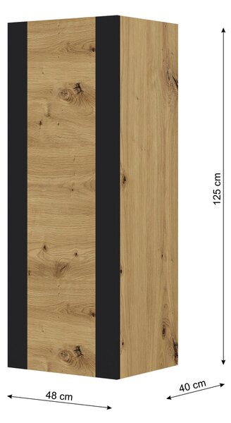 Dulap suspendat Montana (Stejar artisan + negru mat). 1085842