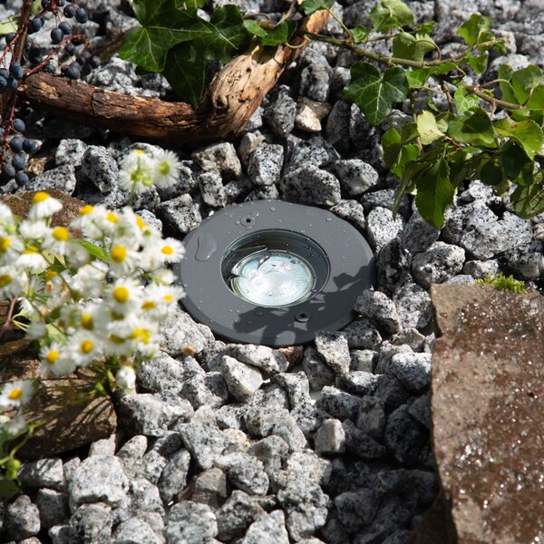 EVN Talpa lampă încastrare sol rabatabilă, rotundă, reglabil, Negru, Metal, Corpuri de iluminat încastrate rotunde