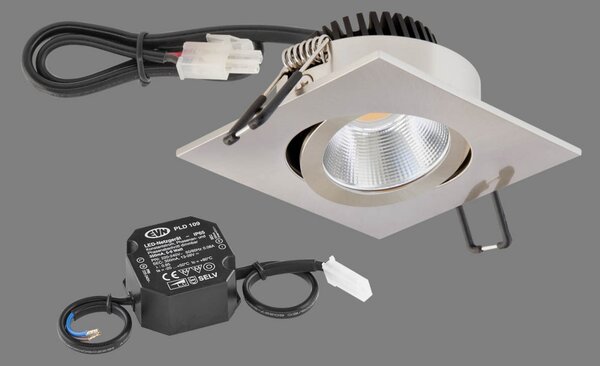 EVN PC20 Dimmer unghiular încastrabil 3000K oțel inoxidabil, reglabil, Metalic, Studiu / Birou, Metal, Modern, Luminile încastrate unghiulare