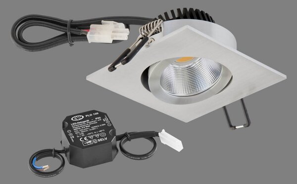 EVN PC20 spot încast ungh dimmer trepte 3000K alu, reglabil, Metalic, Studiu / Birou, Metal, Modern, Luminile încastrate unghiulare