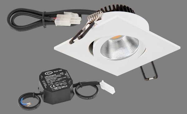 EVN PC20 spot încast ungh. dimmer trepte 3000K alb, reglabil, Alb, Studiu / Birou, Metal, Modern, Luminile încastrate unghiulare