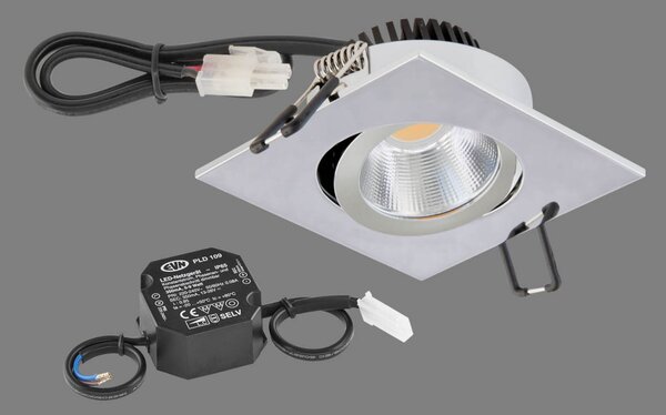 EVN PC20 spot încast ungh dimmer trepte 3000K crom, reglabil, Metalic, Studiu / Birou, Metal, Modern, Luminile încastrate unghiulare