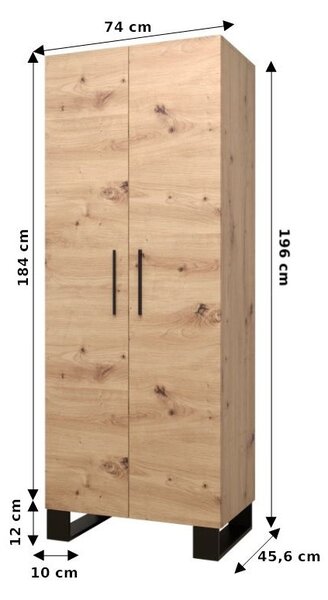 Set mobilier pentru hol Amanda 1 (Stejar artisan + Alb). 1085864