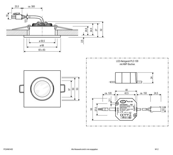 EVN PC20 spot încast ungh dimmer trepte 3000K alu, reglabil, Metalic, Studiu / Birou, Metal, Modern, Luminile încastrate unghiulare