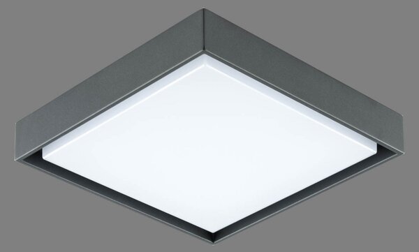 EVN Plafonieră LED pentru exterior Tectum, 24x24 cm, antracit, 110°, Negru, Metal, Modern