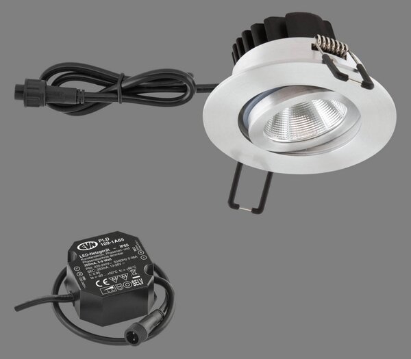 EVN PC65 lampă exter încastrată rotund, 3000K Al, reglabil, Metalic, Metal, Modern, Corpuri de iluminat încastrate rotunde