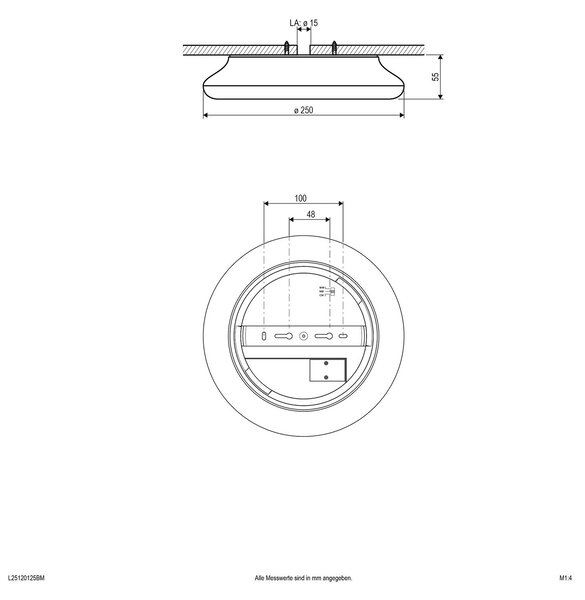 EVN Catino Plafonieră cu LED, senzor, 25 cm, reglabil, Alb, Baie, Plastic, Modern