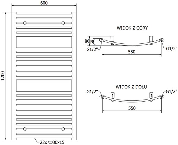 Mexen Helios, element electric de încălzire 1200 x 600 mm, 900 W, alb, W103-1200-600-2900-20