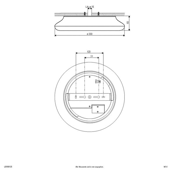 EVN Catino LED plafonieră cu LED, CCT, 30 cm, reglabil, Alb, Baie, Plastic, Modern