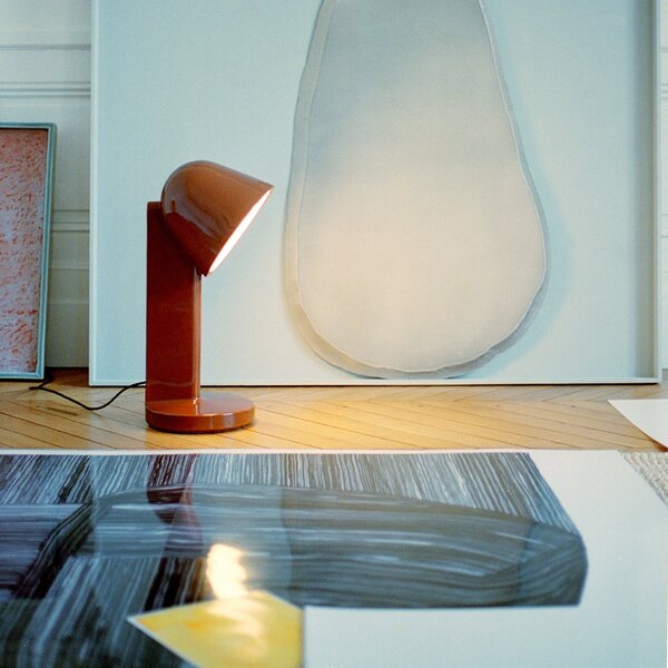 Lampă de masă FLOS, Céramique Down, reglabil, Roșu, Camera de zi, Ceramică, Design