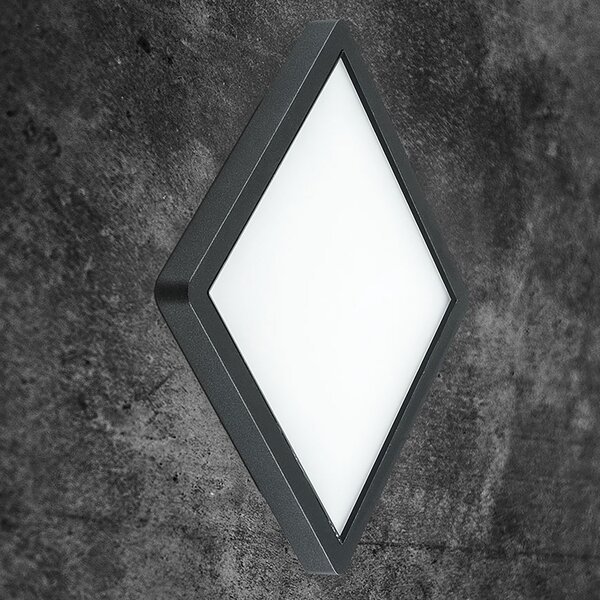 EVN Tectum plafonieră LED exterior, cu sticlă, Negru, Metal, Modern
