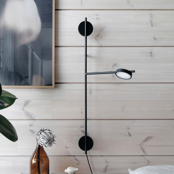 GRUPA Igram Aplică de perete cu LED 2 becuri negru, reglabil, Negru, Camera de zi / sufragerie, Metal, Modern