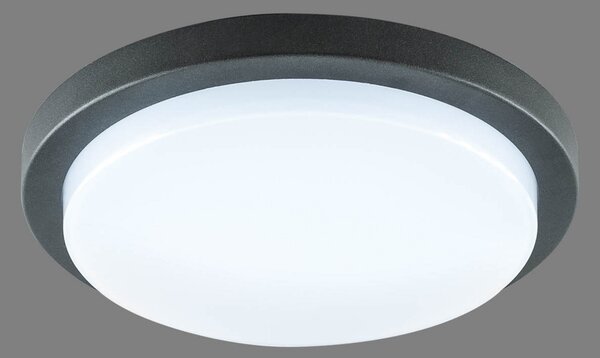EVN Tectum plafonieră LED exterior, Ø 24,6 cm, Negru, Metal, Modern