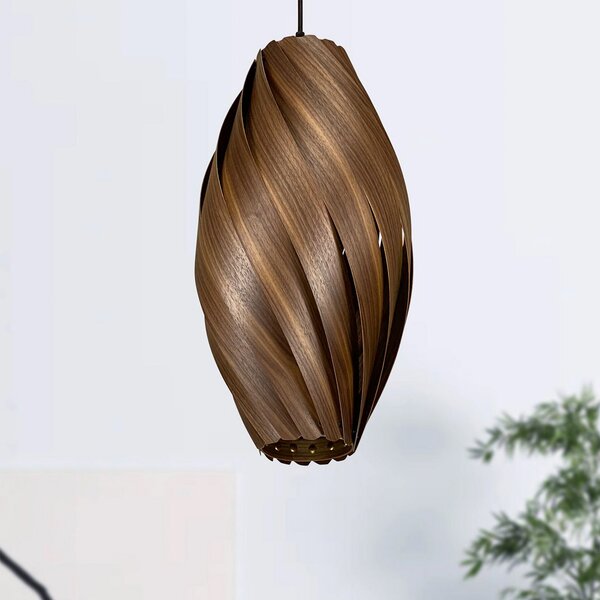 Gofurnit Ardere lampă pendul, nuc, înălțime 50 cm, reglabil, Lemn, Camera de zi / sufragerie, Lemn, Design