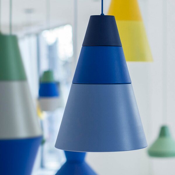 GRUPA Ili Coney Cone lampă suspendată albastru, reglabil, Albastru, Camera de zi / sufragerie, Metal, Design
