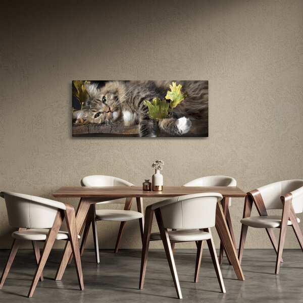 Tablou - Pisica mincinoasă (120x50 cm)